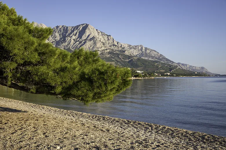 beach Punta Brela, late summer, early autumn, sunset, Villa Arija, Brela