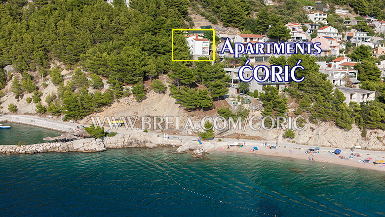 Position of apartments �ori� in Brela