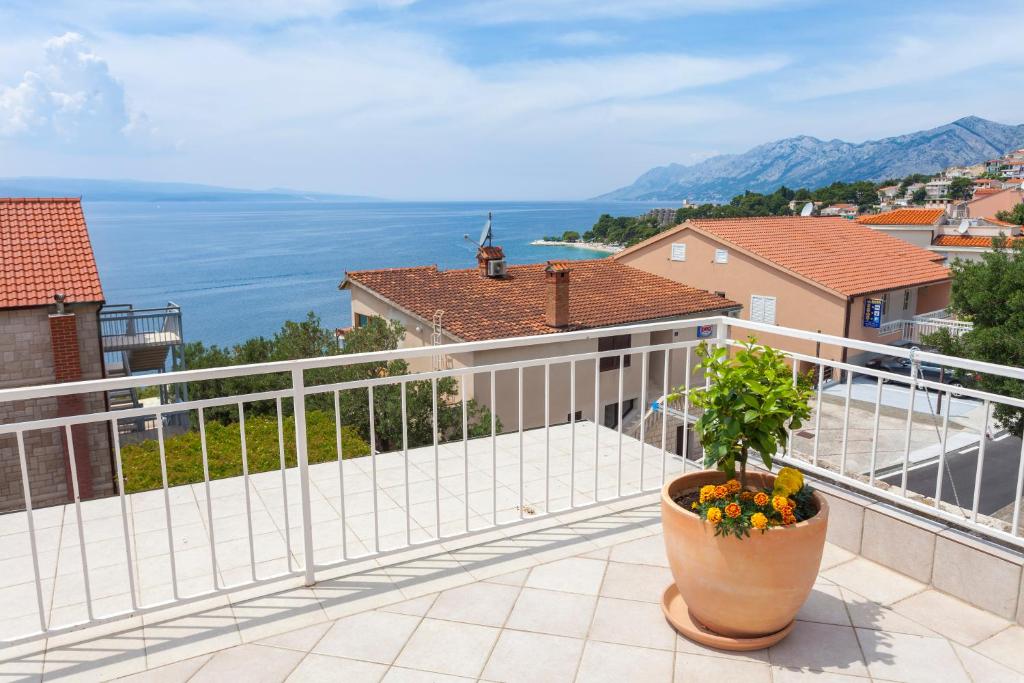 apartments Ledić, Brela - terrace with sea view