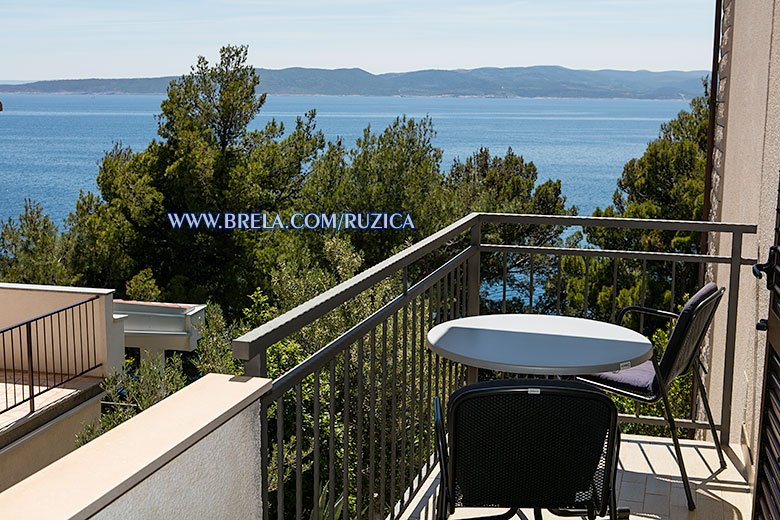 apartments Ru�ica �ami�, Brela - balcony with sea view