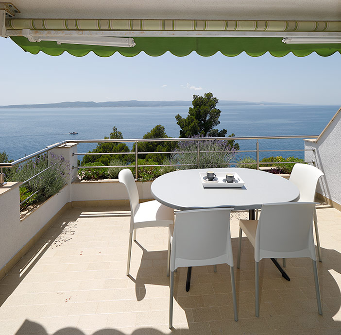 apartments Ru�ica, Brela - terrace with sea view
