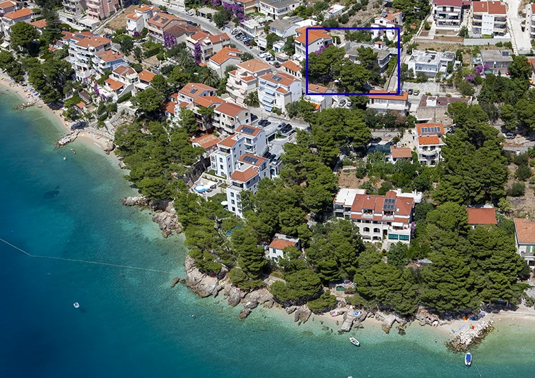 Apartments Škrabić, house from air