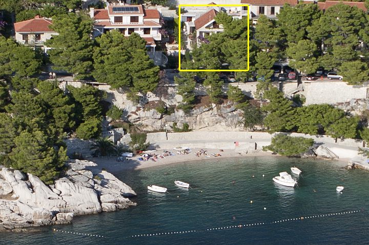 Brela Podra�e, apartments Mirjana - position viewed from air