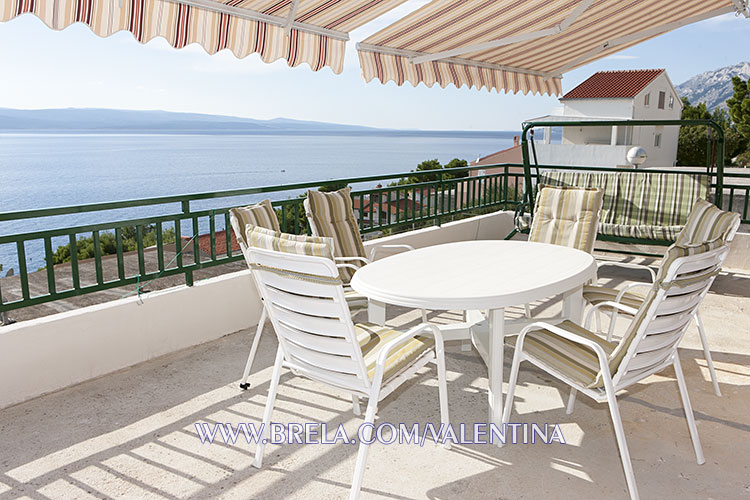 apartments Valentina, Brela &Scaron;�it - large balcony with wide panoramic sea view
